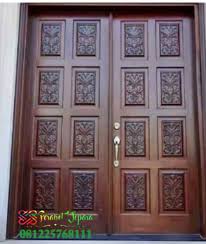 Harga daun pintu kayu dan kusen minimalis, ukuran 200×81cm. Jual Pintu Rumah Ukir Modern Design Terbaru Murah