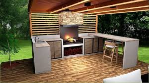 Furniture Outdoor Kitchen Lounge Grill Pavilion 3dmodel 3d Model In 2020 Outdoor Kitchen Modern Outdoor Kitchen Backyard Patio Designs