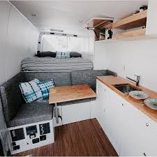 Thanks To Lifeultralight For Sharing The Details Of Their Lagun Swivel Table Tha Van Conversion Interior Sprinter Van Conversion Layout Van Conversion Layout