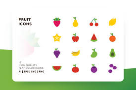 Download Fruit Flat Icon Pack Graphic By Goodware Std Creative Fabrica PSD Mockup Templates