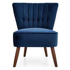 Isla Velvet Cocktail Chair Midnight Velvet Cocktail Chair Blue Occasional Chair Blue Bedroom Chair