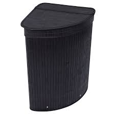 Birdrock Home Corner Laundry Hamper With Lid And Cloth Liner Overstock 13113291 Wicker corner hamper with lid: