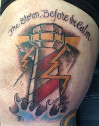 Free Hand Lighthouse Done By The Amazing Nick Cartwright Always The Storm Before The Calm I Tattoo Triangle Tattoo Deathly Hallows Tattoo
