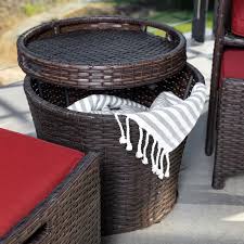 Add table space to your patio or outdoor living area with the somerset outdoor foldable wicker table from best. Buy Best Choice Products 5 Piece Outdoor Wicker Patio Bistro Furniture Set W Storage Table No Assembly Red Online In Turkey 82149128