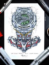 Posted on march 11, 2019 • author written by: A Drawing I Recently Made Of The G Shock X Rx 0 Unicorn Gundam Hope You Like It Gshock