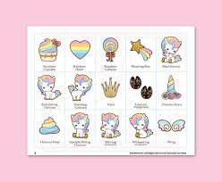 En dibujos para colorearte hemos creado los mas lindos y divertidos dibujos fáciles de unicornios para pintar. Unicorn Magic Bingo Game Kit Printable Pdf Download Ideias Para Cadernos Ideias Impressao