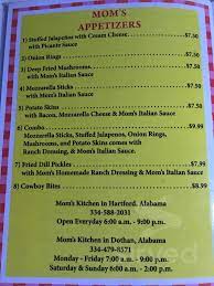 Maybe you would like to learn more about one of these? Mom S Kitchen Menu In Hartford Alabama Usa