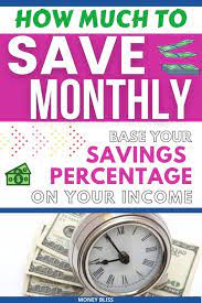 There are a lot more advertising that encourages spending money than messages that encourage you to save money. How Much To Save Monthly Your Savings Percentage Money Bliss