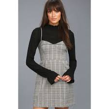 Honor Roll Grey Plaid Dress 57 Liked On Polyvore Featuring Dresses Grey Plaid Dresses Short Plaid Gray Plaid Dress Plaid Dress Plaid Pleated Mini Skirt