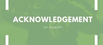 Acknowledgement Of Receipt Form