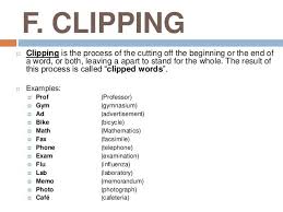 Word Formation Clipping Word Formation Words English Words