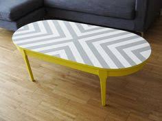 Items Similar To Bespoke Hand Painted Upcycled Geometric Chevron Oval Wood Coffee Table On Etsy Coffee Table Upcycle Painted Coffee Tables Coffee Table