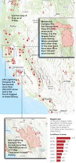 This interactive map uses cpuc data to show fire danger around california. Here S How Massive The California Wildfires Are This Year East Bay Times