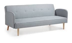 Canape Convertible 3 Places 188 Cm En Tissu Gris Clair Et Pieds Bois Leandre L 188 X L 90 X H 77 Ma Maison Mes Tendances Products In 2019 Furniture Couch Decor