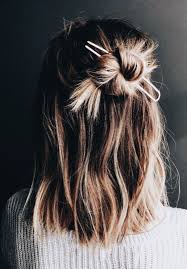 Hair Clip Up Do Half Up Half Down Top Knot Half Bun Short Hair Short Hair Styles Hair Styles Hairstyle