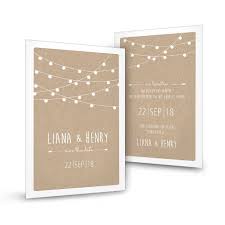 Save the date karten hochzeit. Save The Date Karte In Kraftpapieroptik Mit Lichterkette Carinokarten