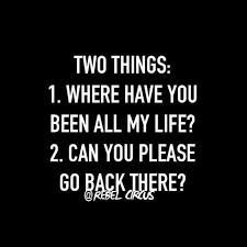 Two Things 1 Where Have You Been All My Life 2 Can You Please Go Back There Funny Flirting Quotes Sarcastic Quotes Funny Insulting Quotes