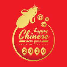 China New Year 2020 Banner Card With Gold Rat Chinese Zodiac Are Tail Around Cir Affili Chinese New Year Images Happy Chinese New Year Chinese New Year Card