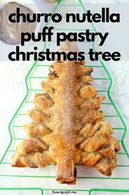 Churro Nutella Puff Pastry Christmas Tree Holiday Dessert Divinelifestyle Com Nutella Nutellachurro Churro Ch Nutella Puff Pastry Nutella Puff Pastry