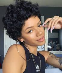 Short Hairstyle For Black Women With Natural Hair Natural Hair Styles Curly Hair Styles Naturally Short Natural Hair Styles