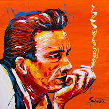 Johnny Cash The Man Painting Acrylic Painting Wall Art Home Music Painting Music Canvas Wall Art Prints