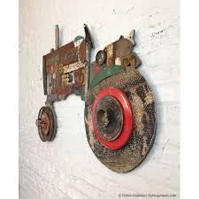Metal Tractor Wall Sculpture Unique Fireplace Mantlepiece Decor Rustic Upcylced Farmhouse Art Tractor Decor Farm Nursery Decor Tractor Nursery