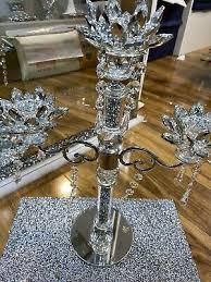 Did you scroll all this way to get facts about crystal candle holder? 3 Tier Lotus Candle Holder Crushed Diamond Silver Crystals Filled Romany Bling 32 99 Picclick Uk Lotus Candle Holder Crushed Diamonds Lotus Candle