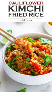 Kimchi Cauliflower Fried Rice Low Carb Kimchi Fried Cauliflower Rice For Healthy Vegan Dinner Cauliflower Fried Rice Recipes Healthy Vegan Dinner Fried Rice