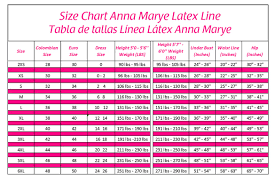 Latex Waist Cinchers Size Chart 01 1 Colombian Shapewear