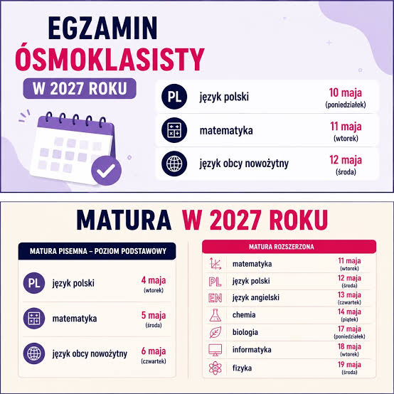 Terminy Matury i Egzaminu Ósmoklasisty 2027 | TikTok