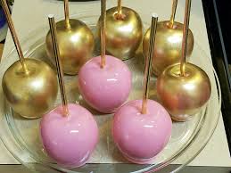 Black And Gold Candy Apples Pink And Metallic Gold Candy Apples Pink Gold Baby Shower Pink And Gold Birthday Party Apple Baby Shower