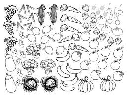 Lines Of Fruits And Vegetables Coloring Page Kids Play Color Vegetable Coloring Pages Coloring Pages Super Coloring Pages
