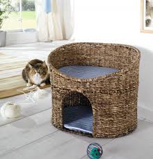 Frank Flechtwaren Panier Niche Pour Chat Avec Coussins Pour Petit Gabarit Amazon Fr Cuisine Maison Niche Chat Meuble Pour Animal De Compagnie Osier