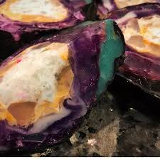 Escape For The Every Day On Instagram Amethyst Geode Soap Scented With Lavender And Vanilla Crystals Gems Geodes Metr Geode Soap Rock Soap Crystal Soap