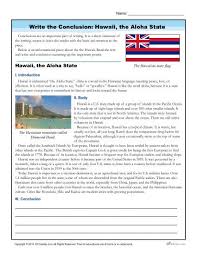 See more ideas about hawaii, hawaii crafts, hawaiian crafts. Write The Conclusion Writing Activity Hawaii The Aloha State