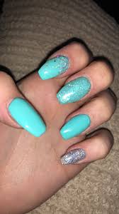 How to remove acrylic nails without damaging your nails. M E R M A I D N A I L S Turquoise Silver Nails Acrylic Coffin Lecente Glitter Cute Nails Nails Beauty