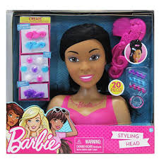 Black Barbie Head Styling Doll Barbie Styling Head African American Includes 20 Pieces Styling Head 3 Hair Spirals 3 Barrettes 8 Gems And 4 E Barbie Styling Head Barbie African American