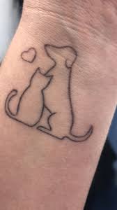 cat and dog tattoo cat and dog tattoo dog tattoos foot tattoos for women