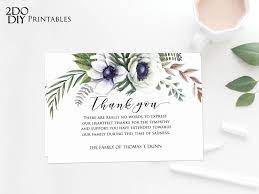 Editable Pdf Funeral Thank You Card Memorial Editable Etsy In 2021 Sympathy Thank You Cards Funeral Thank You Cards Thank You Card Template