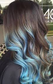 To banish blue with brown, as i mentioned before, it's best if you wait for the moment you were going to renew your hair color. Blue Brown Ombre Curls Pastel Blue Hairstyles Askhairstyles