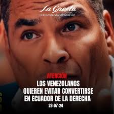 Urgente 👇🏻👇🏻👇🏻 “¡LOS VENEZOLANOS QUIEREN EVITAR CONVERTIRSE EN  ECUADOR DE LA DERECHA!” “Ahora parece que los venezolanos están votando  para evitar convertirse en un Ecuador que, sin bloqueo, ha sido destrozado  por