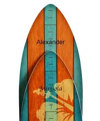 Vintage Wooden Surfboard Growth Chart Groovy Kids Gear
