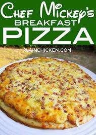 Chef Mickey S Breakfast Pizza Recipe From Walt Disney World Quick And Easy Breakfast Pizza Breakfast Pizza Recipe Breakfast Pizza Breakfast Brunch Recipes