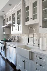 White 1x2 Mini Glass Subway Tile Kitchen Design Farmhouse Kitchen Cabinets Kitchen Cabinets Makeover