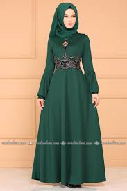 Moda Selvim Gold Dantelli Elbise 5025pm271 Zumrut Model Pakaian Muslim Model Pakaian Wanita Model Pakaian