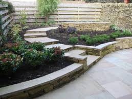 Indian Stone Steps In A Backyard Garden Designed By Paperbark Garden Design Uk Patio Garden Design Backyard Garden Back Garden Design