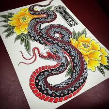 A Painting Tattoo Tattoos Tattooart Snake Japan Japanesetattoo Japanesecollective Scarletro Japanese Tattoo Japanese Flower Tattoo Japanese Tattoo Art