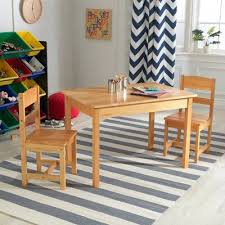Kidkraft Kids 3 Piece Wood Table Chair Set Finish Natural Kids Table And Chairs Table And Chair Sets Round Table And Chairs