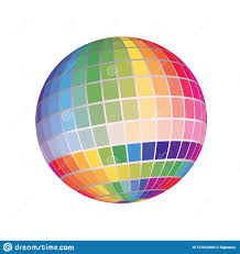 Geometric 3d Render Abstract Globe Spectrum Colorful Chart