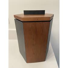 Black Slate Wood Ice Bucket Hexagon Vintage